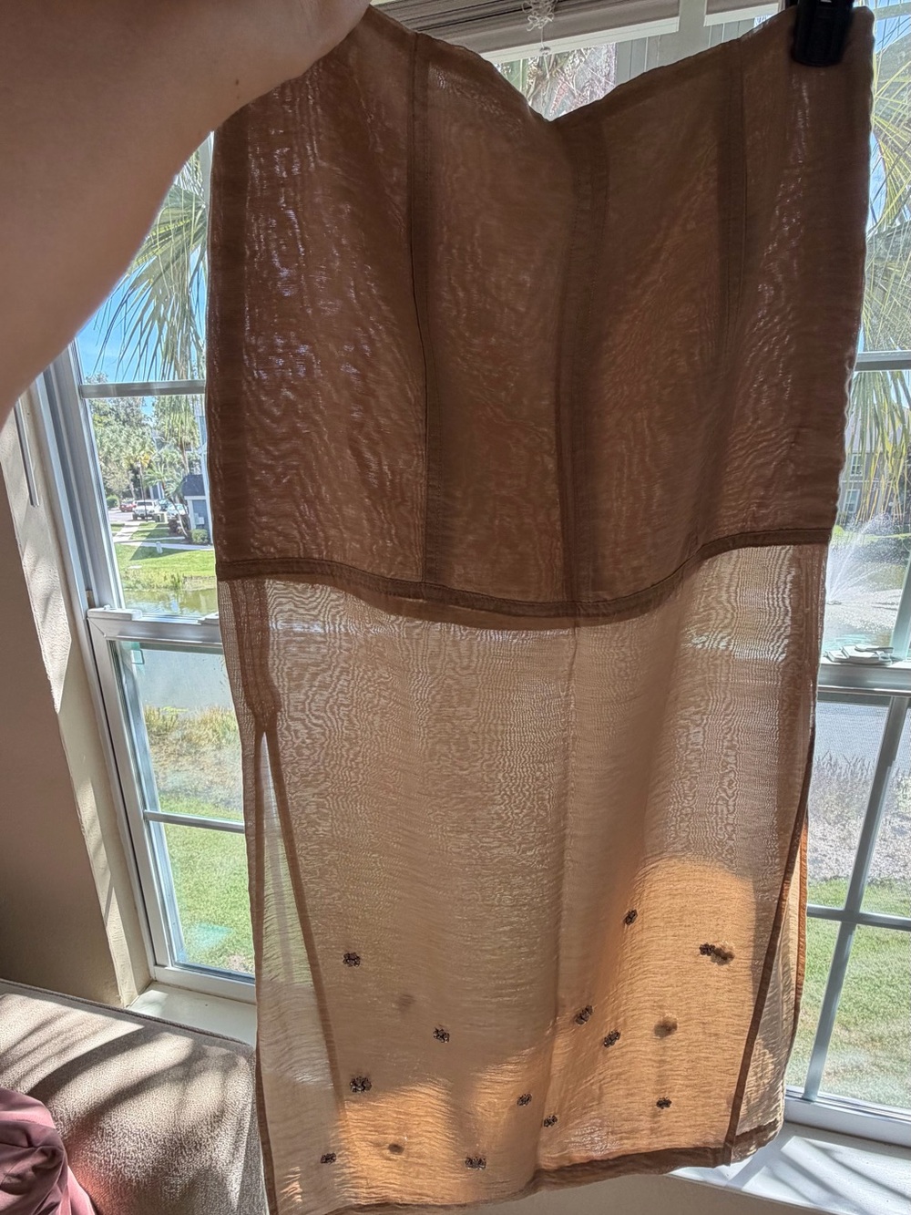 H&M Edition TENCEL Linen Embellished Midi Skirt Size 4